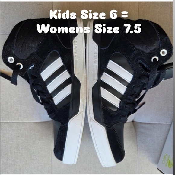 adidas Shoes - Adidas Classic High Tops Neo Raleigh Sneakers Black & White Size 6 Womens 7.5